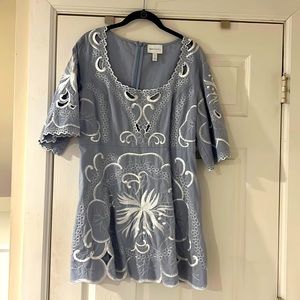 Alice Mccall embroidered mini blue dress sz US 10 L